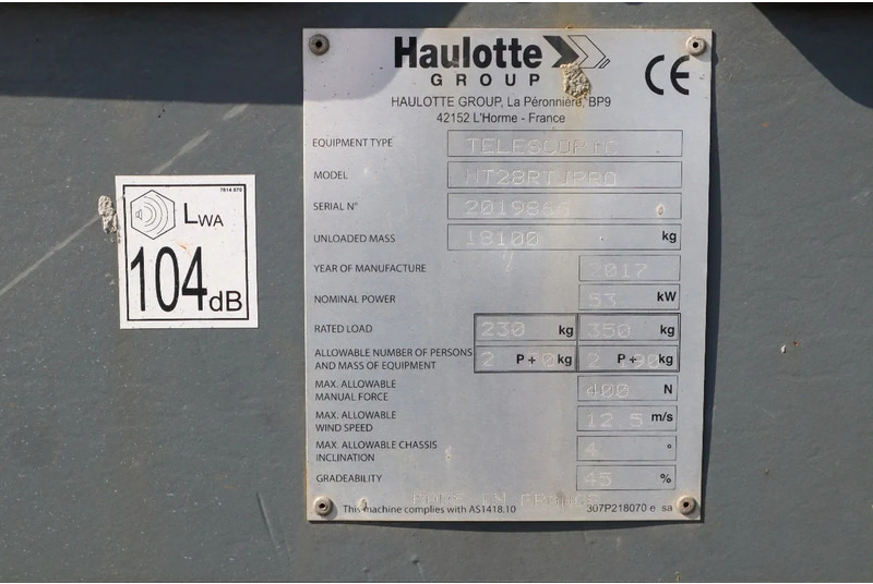 Teleszkópos emelő Haulotte HT28 RTJ PRO | 28 METER | GOOD CONDITION: 17 kép.