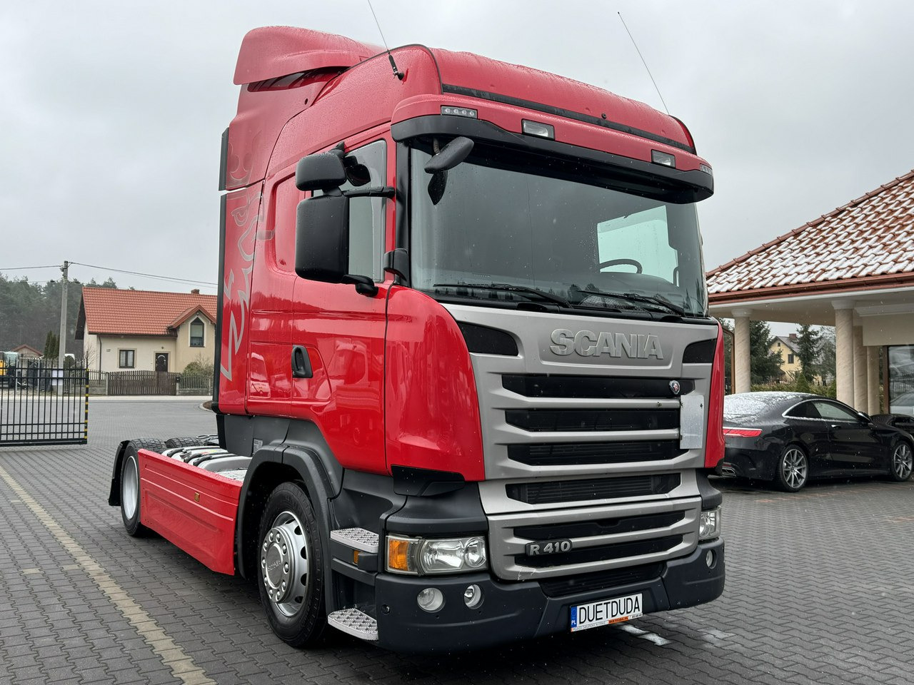 Scania R410 E6 4x2 Retarder Klima Postojowa Low deck / Mega - Nyergesvontató: 3 kép. Scania R410 E6 4x2 Retarder Klima Postojowa Low deck / Mega - Nyergesvontató: 3 kép.
