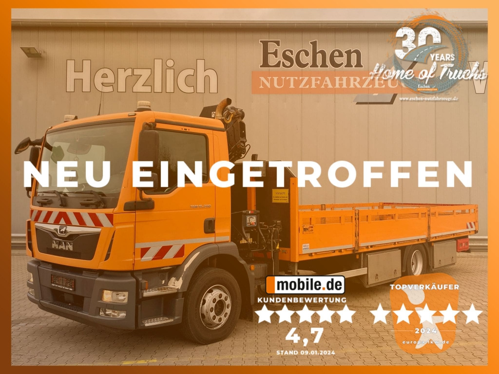 MAN TGM 15.290 4x2 BL / HIAB Faltkran - Platós teherautó, Darus autó: 1 kép. MAN TGM 15.290 4x2 BL / HIAB Faltkran - Platós teherautó, Darus autó: 1 kép.