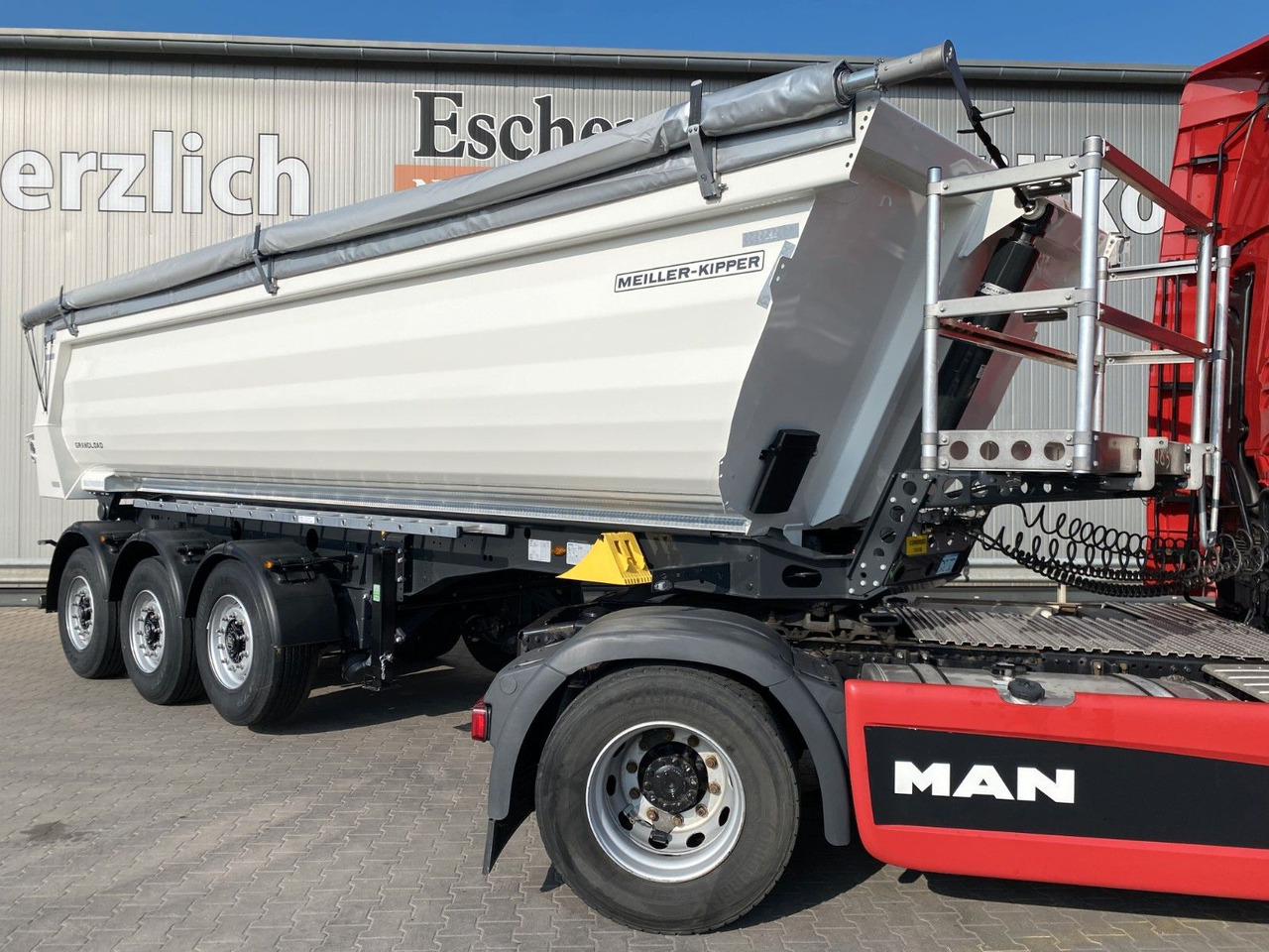Meiller MHPS 44.3 NEW | Grandload*WEIß RAL9010*Plane*BPW - Félpótkocsi billenőplatós: 1 kép. Meiller MHPS 44.3 NEW | Grandload*WEIß RAL9010*Plane*BPW - Félpótkocsi billenőplatós: 1 kép.