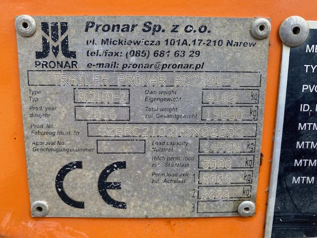 Pronar RC 2100-2 - Pótkocsi mélybölcsős: 5 kép. Pronar RC 2100-2 - Pótkocsi mélybölcsős: 5 kép.