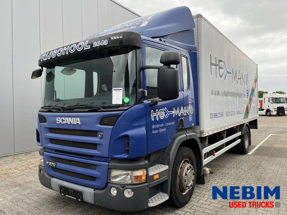 Scania P270 343.938km - 3 front seats - Dobozos felépítményű teherautó: 1 kép. Scania P270 343.938km - 3 front seats - Dobozos felépítményű teherautó: 1 kép.