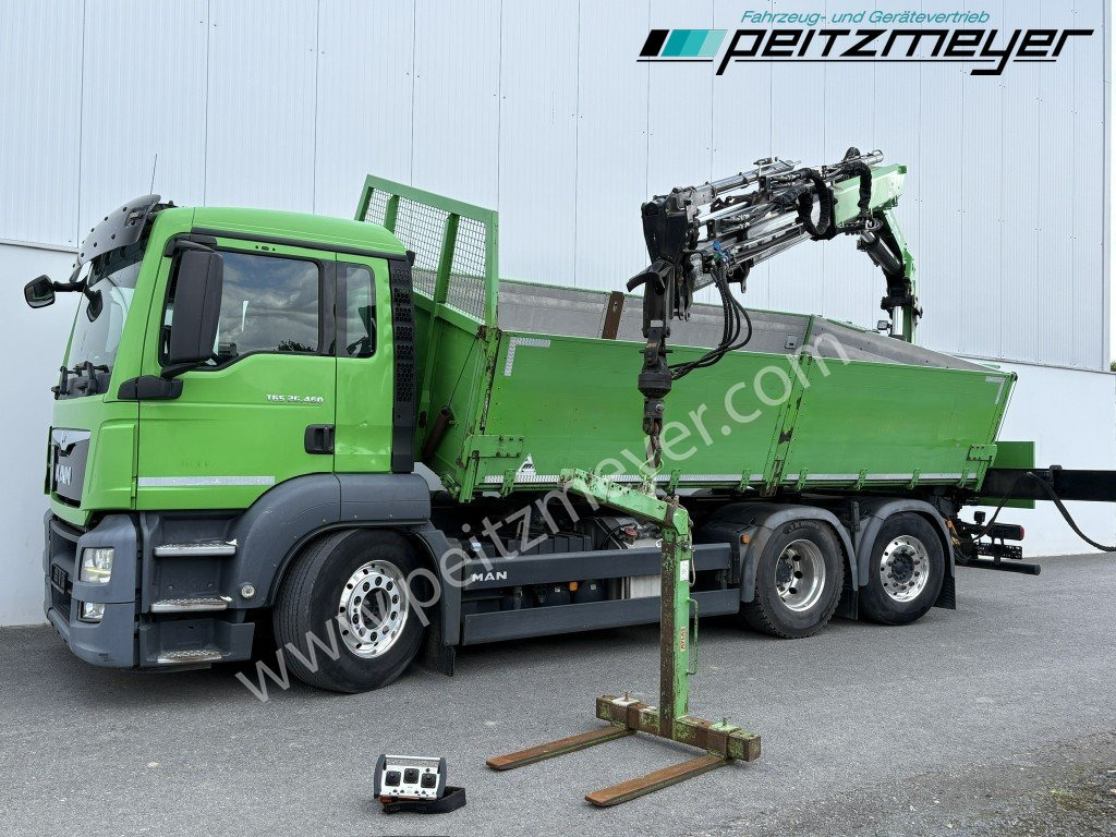 MAN TGS 26.460 FL 6x2 Kipper+Kran+Funk Lenkachse, 2-Seitenkipper, Atlas 172.3 - Billenőplatós teherautó, Darus autó: 1 kép. MAN TGS 26.460 FL 6x2 Kipper+Kran+Funk Lenkachse, 2-Seitenkipper, Atlas 172.3 - Billenőplatós teherautó, Darus autó: 1 kép.