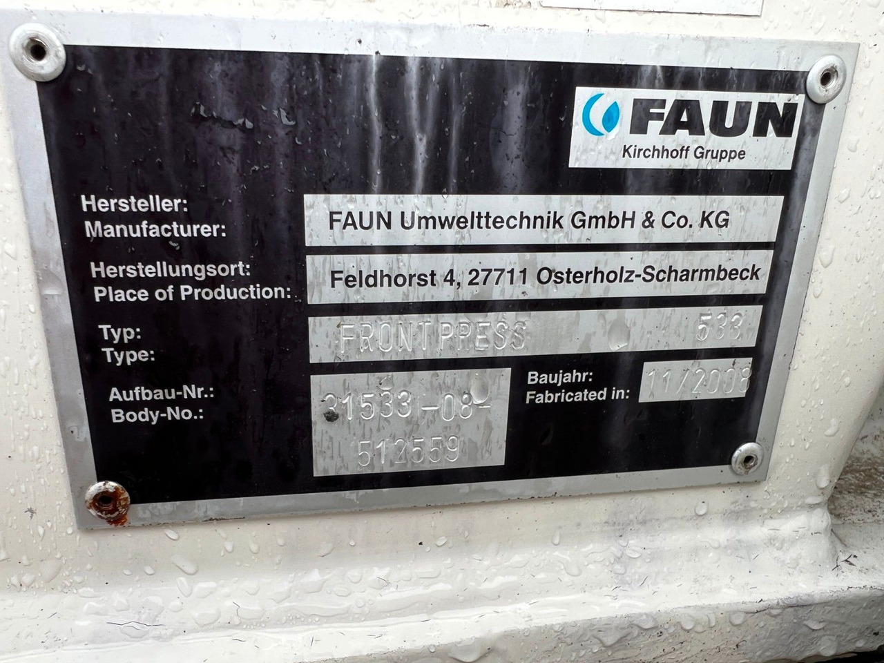 Szemetesautó Mercedes-Benz Actros 2532 6x2 Faun Frontpress 533 Mercedes-Benz Actros 2532 6x2 Faun Frontpress 533: 7 kép.