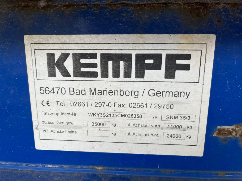 Félpótkocsi billenőplatós KEMPF Hinterkippmulde SKM 35 3 Kippauflieger 40m³ Stahl: 6 kép.