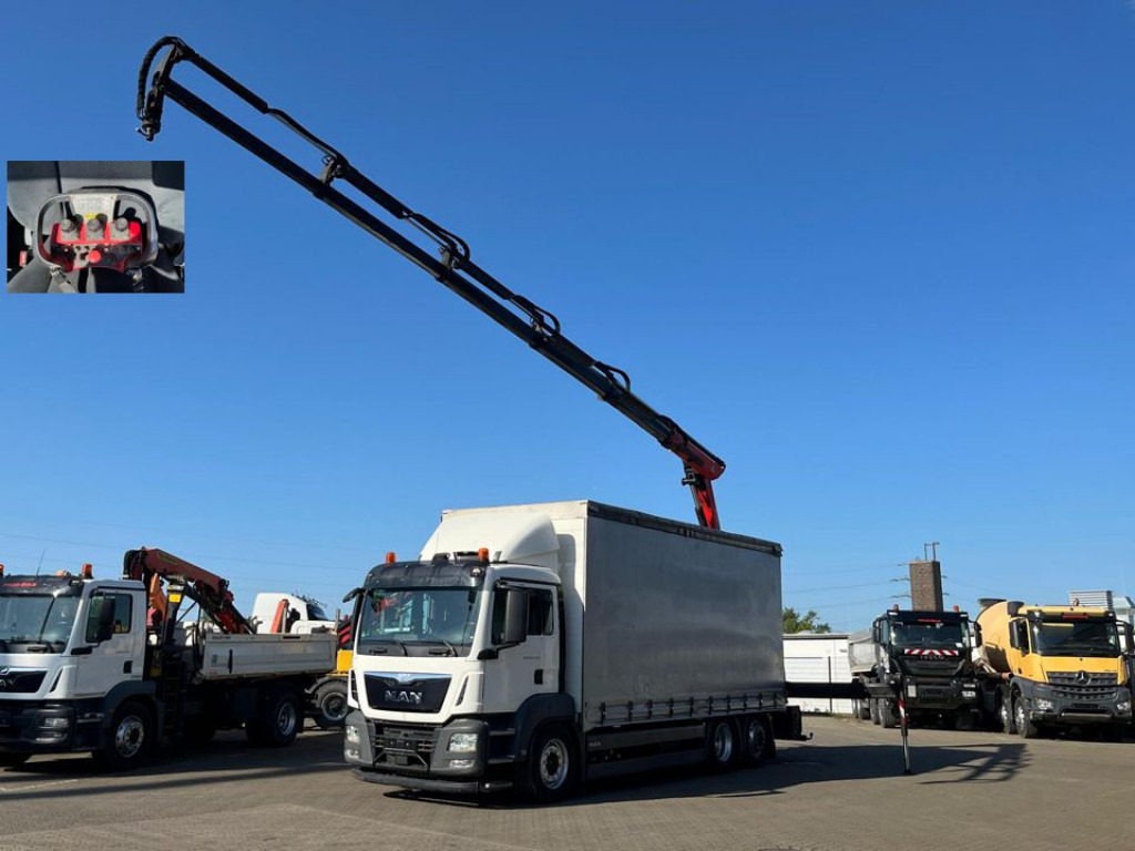 MAN MAN TG-S Pritsche Heckkran 26.400 6x2-2 BL 5xhydr.Ausschub, Funk - Ponyvás teherautó, Darus autó: 1 kép. MAN MAN TG-S Pritsche Heckkran 26.400 6x2-2 BL 5xhydr.Ausschub, Funk - Ponyvás teherautó, Darus autó: 1 kép.