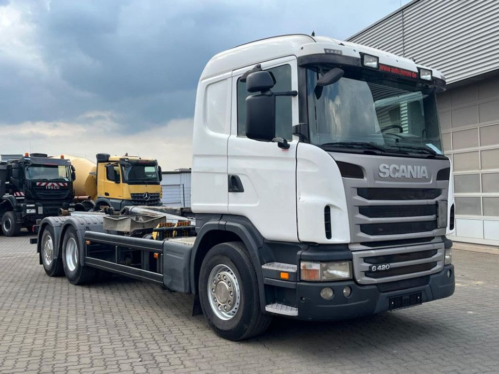 Scania G 420 LB6x2 Abrollkipper Meiller RK 20.70 Scania G 420 LB6x2 Abrollkipper Meiller RK 20.70 - Horgos rakodó teherautó: 2 kép. Scania G 420 LB6x2 Abrollkipper Meiller RK 20.70 Scania G 420 LB6x2 Abrollkipper Meiller RK 20.70 - Horgos rakodó teherautó: 2 kép.