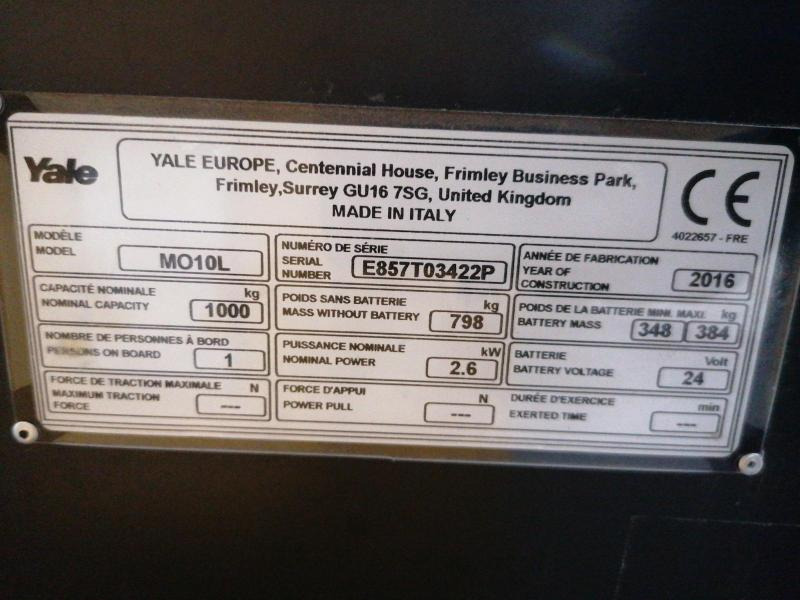 Komissiózó targoncá Yale MO10L: 11 kép.