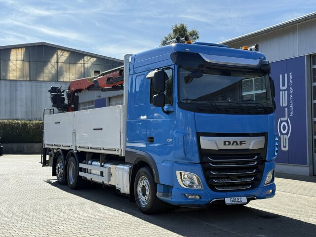 DAF XF 480 Pritsche Kran Plafinger 21000L - Platós teherautó, Darus autó: 1 kép. DAF XF 480 Pritsche Kran Plafinger 21000L - Platós teherautó, Darus autó: 1 kép.