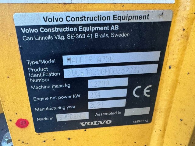Volvo A25G Dumper 22,7 Ton 2.957 Stunden - Építőipari gépek: 5 kép. Volvo A25G Dumper 22,7 Ton 2.957 Stunden - Építőipari gépek: 5 kép.