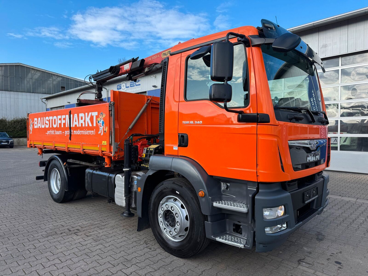 MAN TGM 18.340 4x2 Euro 6 Kipper Kran PK11001.K - Billenőplatós teherautó, Darus autó: 1 kép. MAN TGM 18.340 4x2 Euro 6 Kipper Kran PK11001.K - Billenőplatós teherautó, Darus autó: 1 kép.
