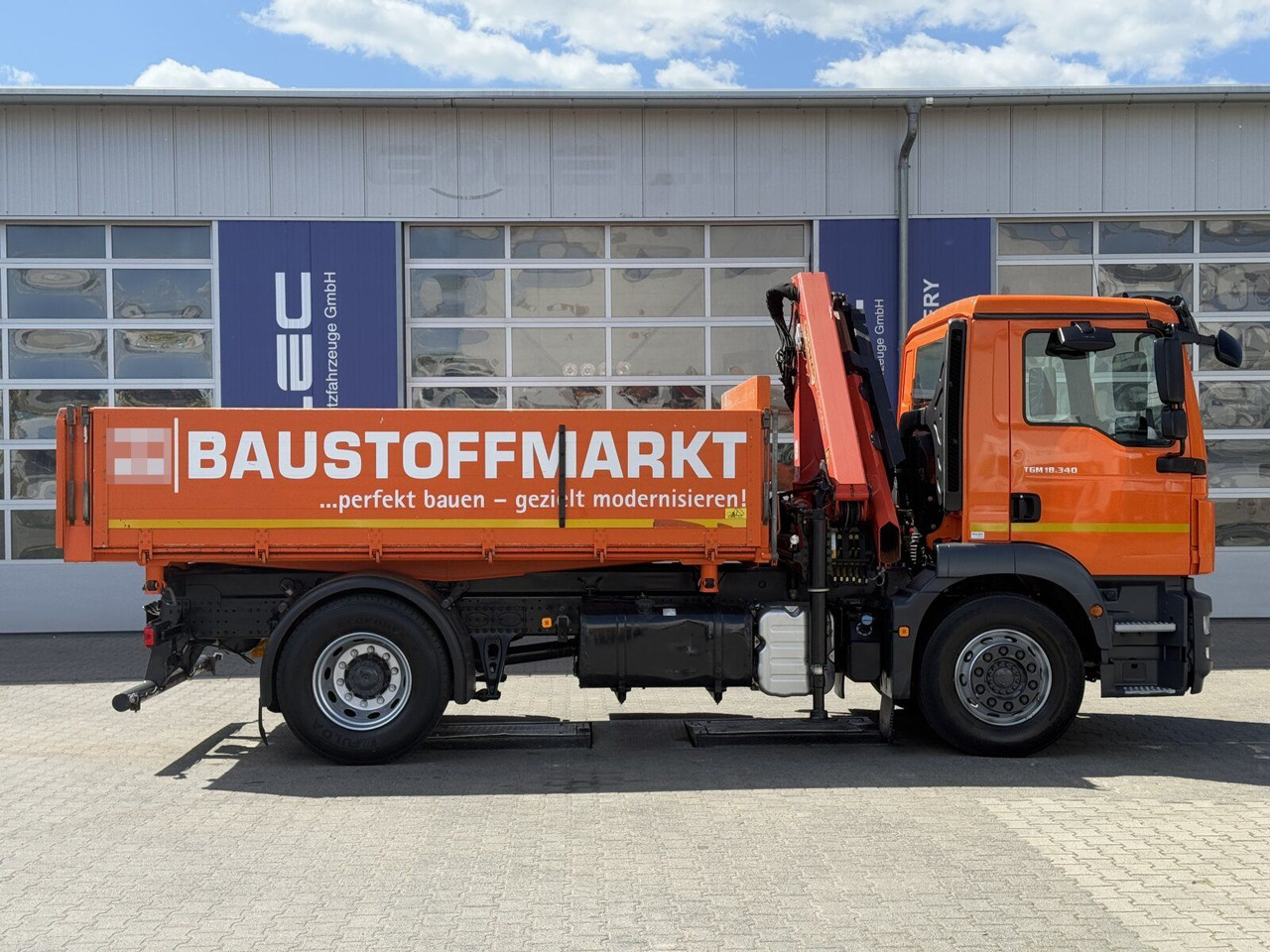 MAN TGM 18.340 4x2 Euro 6 Kipper Kran PK8501K - Billenőplatós teherautó, Darus autó: 3 kép. MAN TGM 18.340 4x2 Euro 6 Kipper Kran PK8501K - Billenőplatós teherautó, Darus autó: 3 kép.