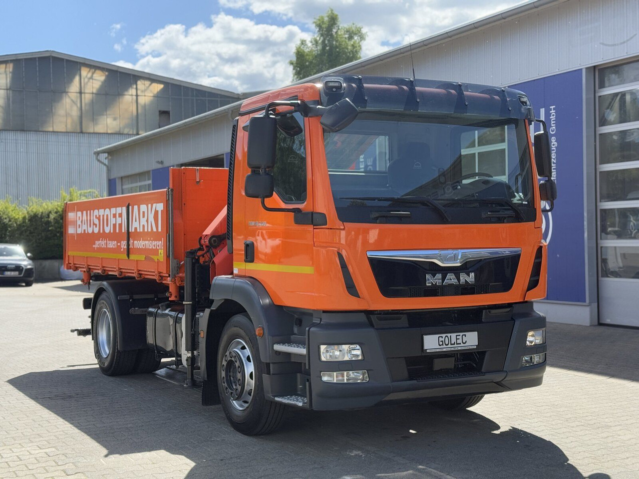 MAN TGM 18.340 4x2 Euro 6 Kipper Kran PK8501K - Billenőplatós teherautó, Darus autó: 1 kép. MAN TGM 18.340 4x2 Euro 6 Kipper Kran PK8501K - Billenőplatós teherautó, Darus autó: 1 kép.
