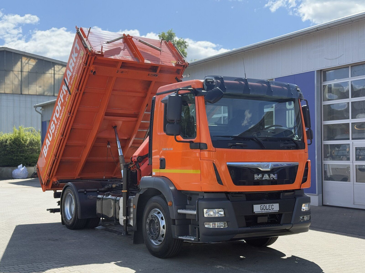 MAN TGM 18.340 4x2 Euro 6 Kipper Kran PK8501K - Darus autó: 2 kép. MAN TGM 18.340 4x2 Euro 6 Kipper Kran PK8501K - Darus autó: 2 kép.