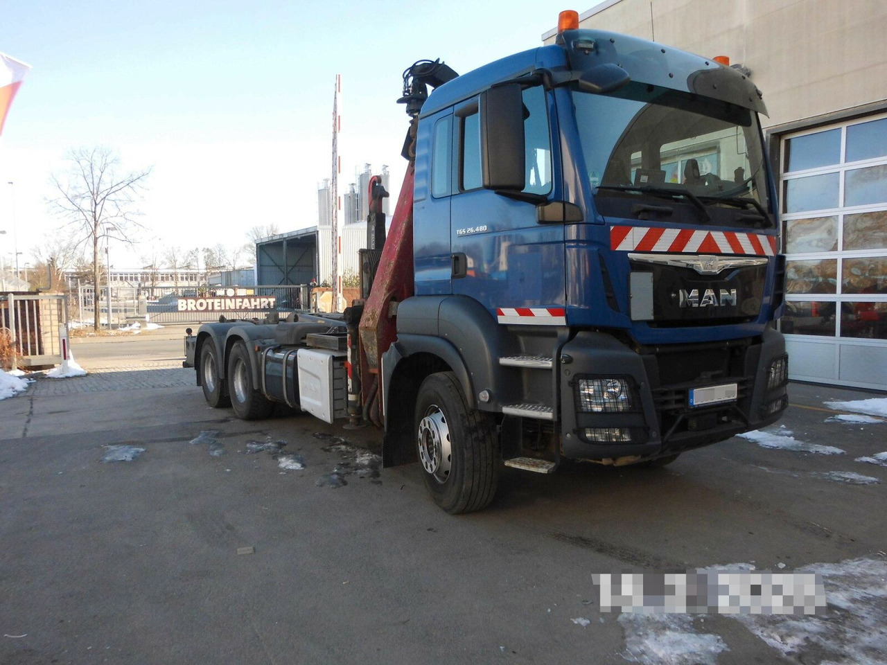 MAN TGS 28.480 6x4 Abrollkipper + Kran bis 4,63 T - Darus autó: 1 kép. MAN TGS 28.480 6x4 Abrollkipper + Kran bis 4,63 T - Darus autó: 1 kép.