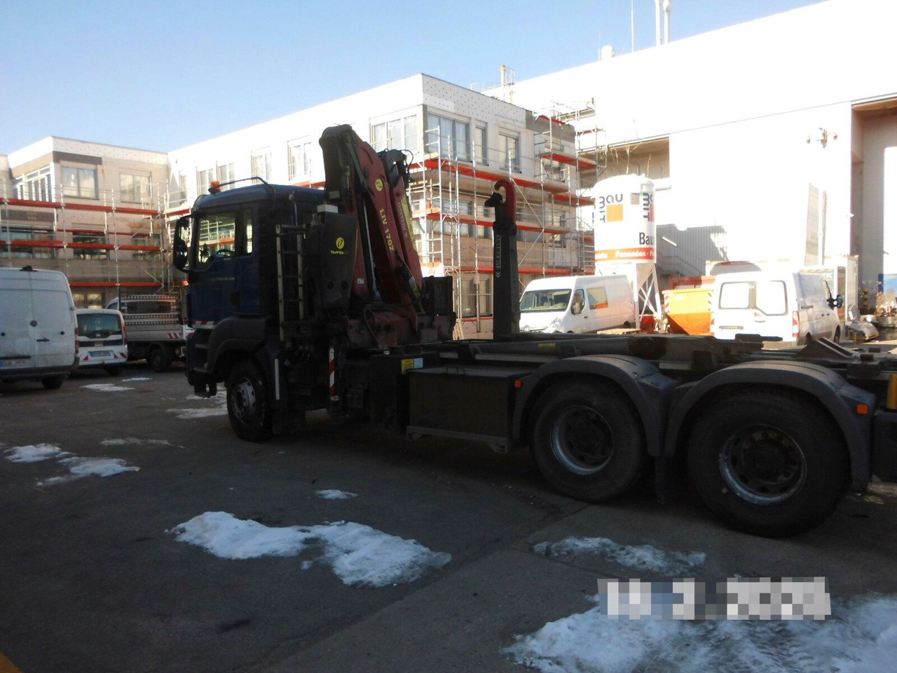 MAN TGS 28.480 6x4 Abrollkipper + Kran bis 4,63 T - Darus autó: 4 kép. MAN TGS 28.480 6x4 Abrollkipper + Kran bis 4,63 T - Darus autó: 4 kép.