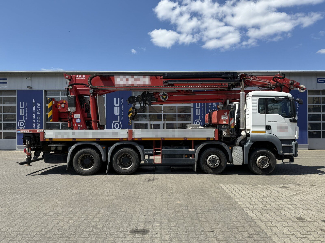MAN TGS 35.360 8X4 BB Dachdecker Kran bis 52 m - Darus autó: 2 kép. MAN TGS 35.360 8X4 BB Dachdecker Kran bis 52 m - Darus autó: 2 kép.