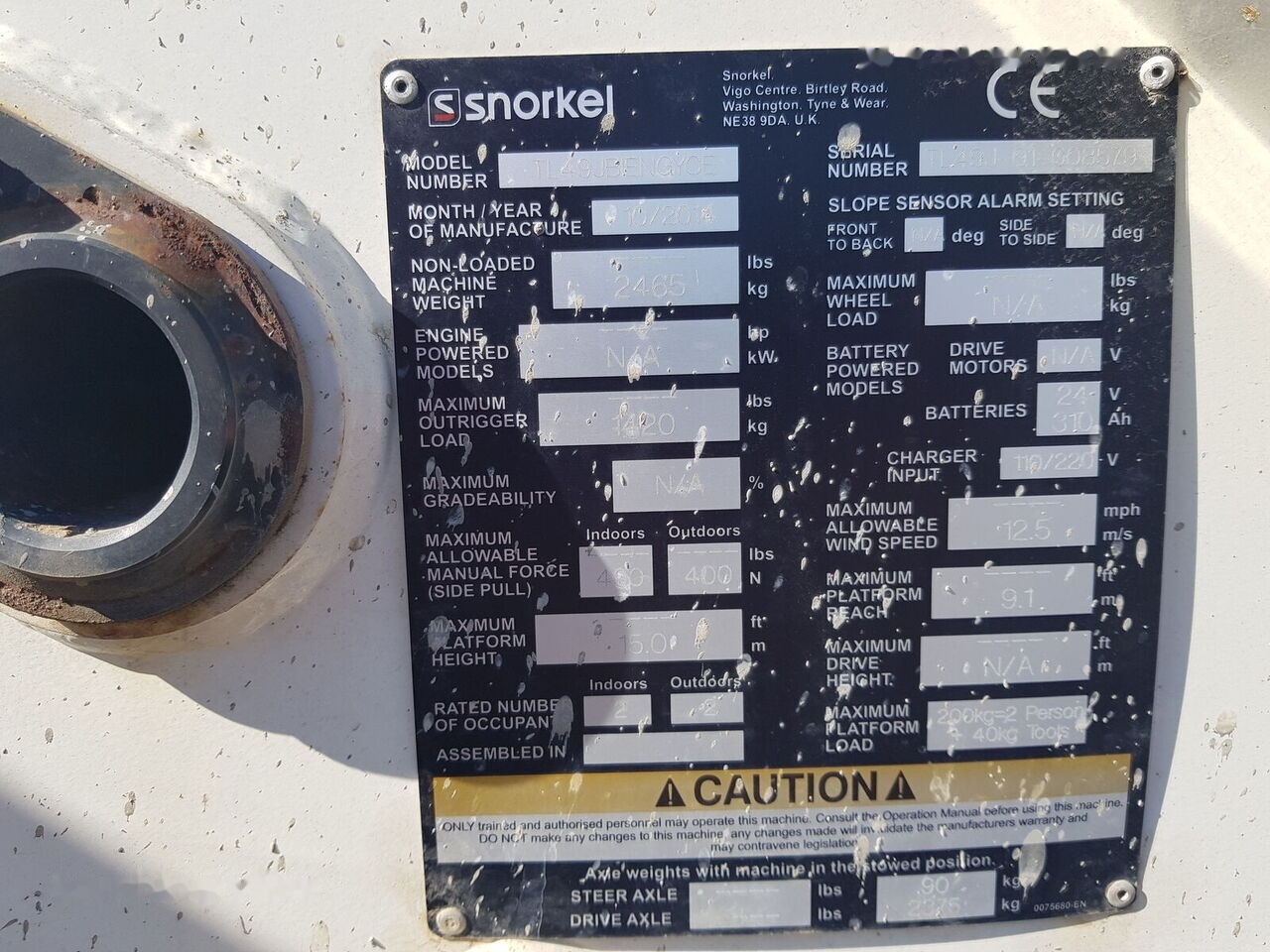 SNORKEL TL49J - Személyemelő: 2 kép. SNORKEL TL49J - Személyemelő: 2 kép.