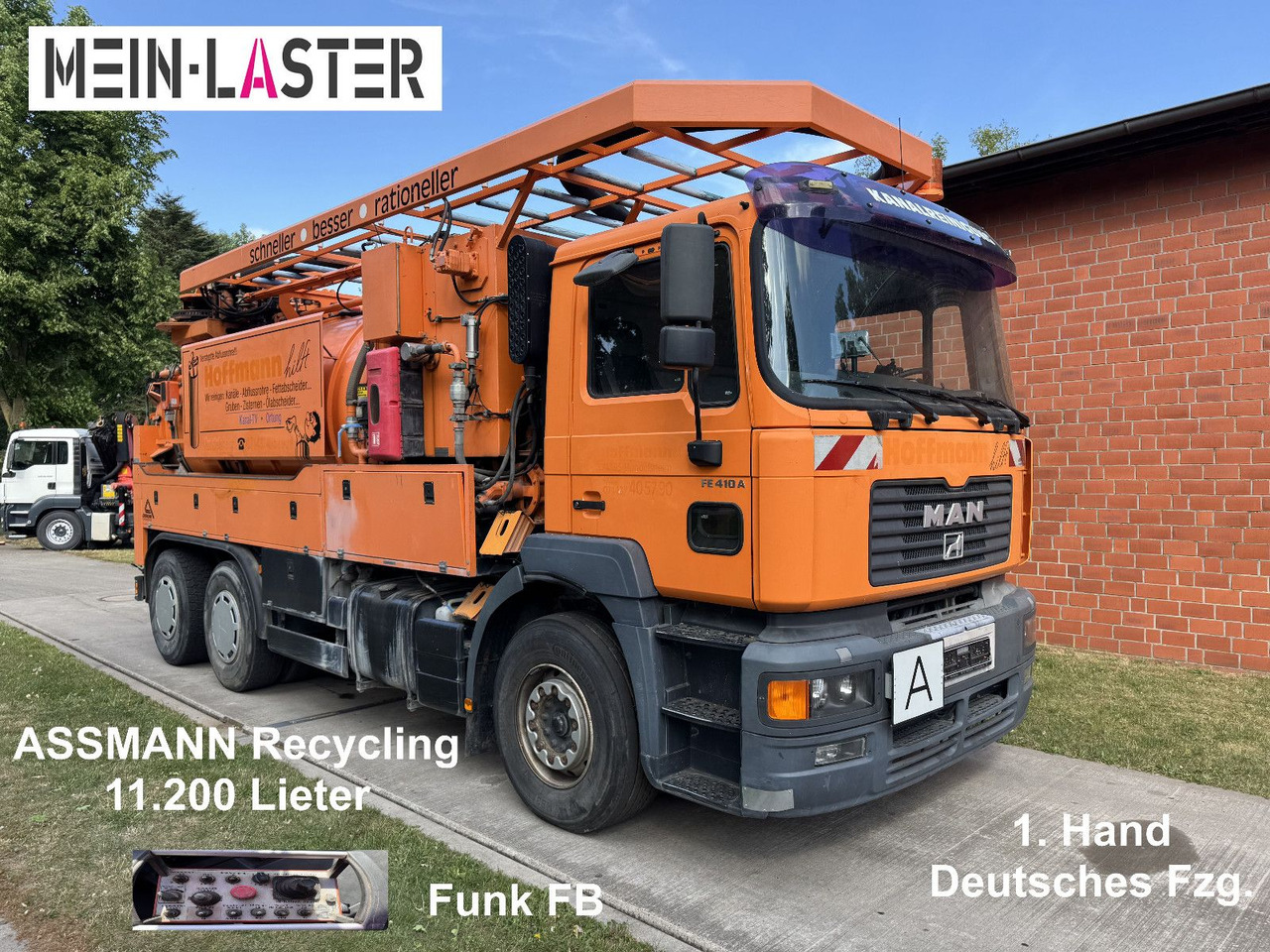 MAN FE 410 Assmann Saug HD Spüler Recycling + FB. - Szippantós autó: 1 kép. MAN FE 410 Assmann Saug HD Spüler Recycling + FB. - Szippantós autó: 1 kép.