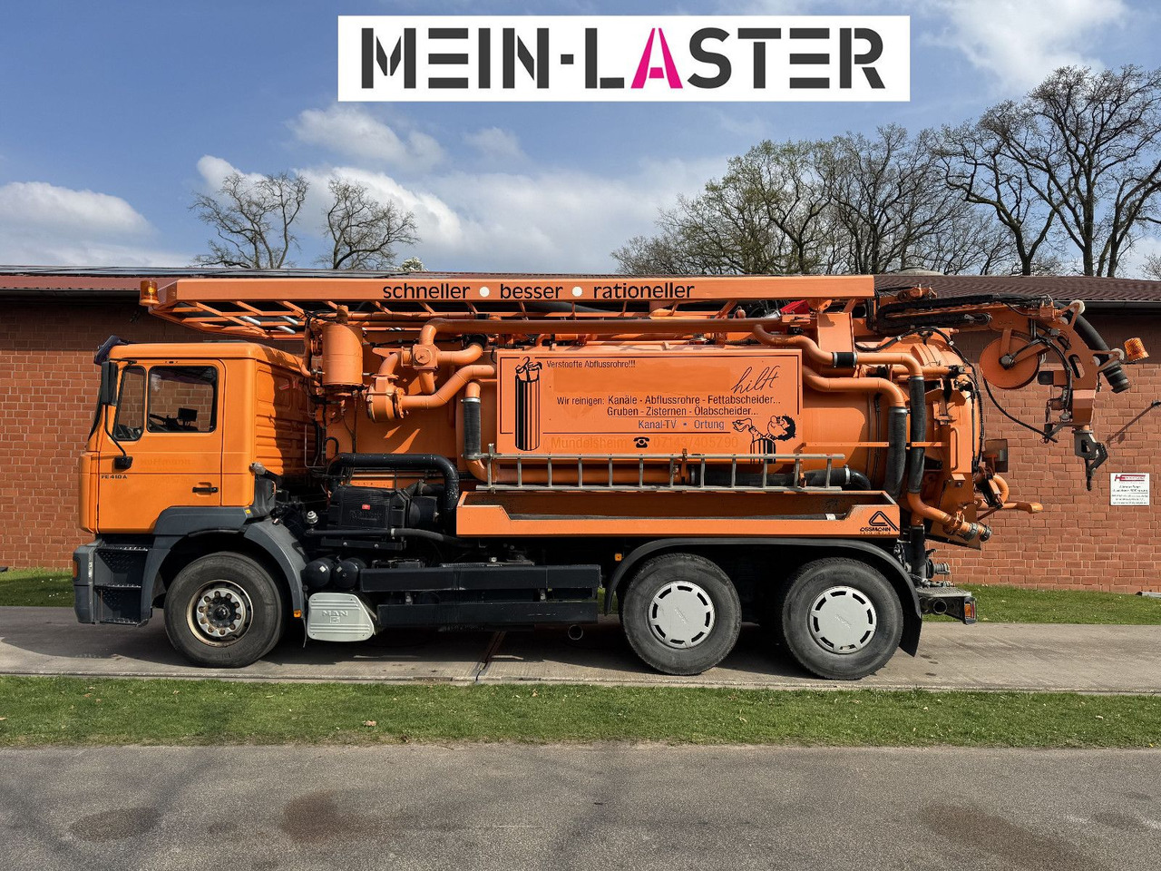 MAN FE 410 Assmann Saug HD Spüler Recycling + FB. - Szippantós autó: 4 kép. MAN FE 410 Assmann Saug HD Spüler Recycling + FB. - Szippantós autó: 4 kép.