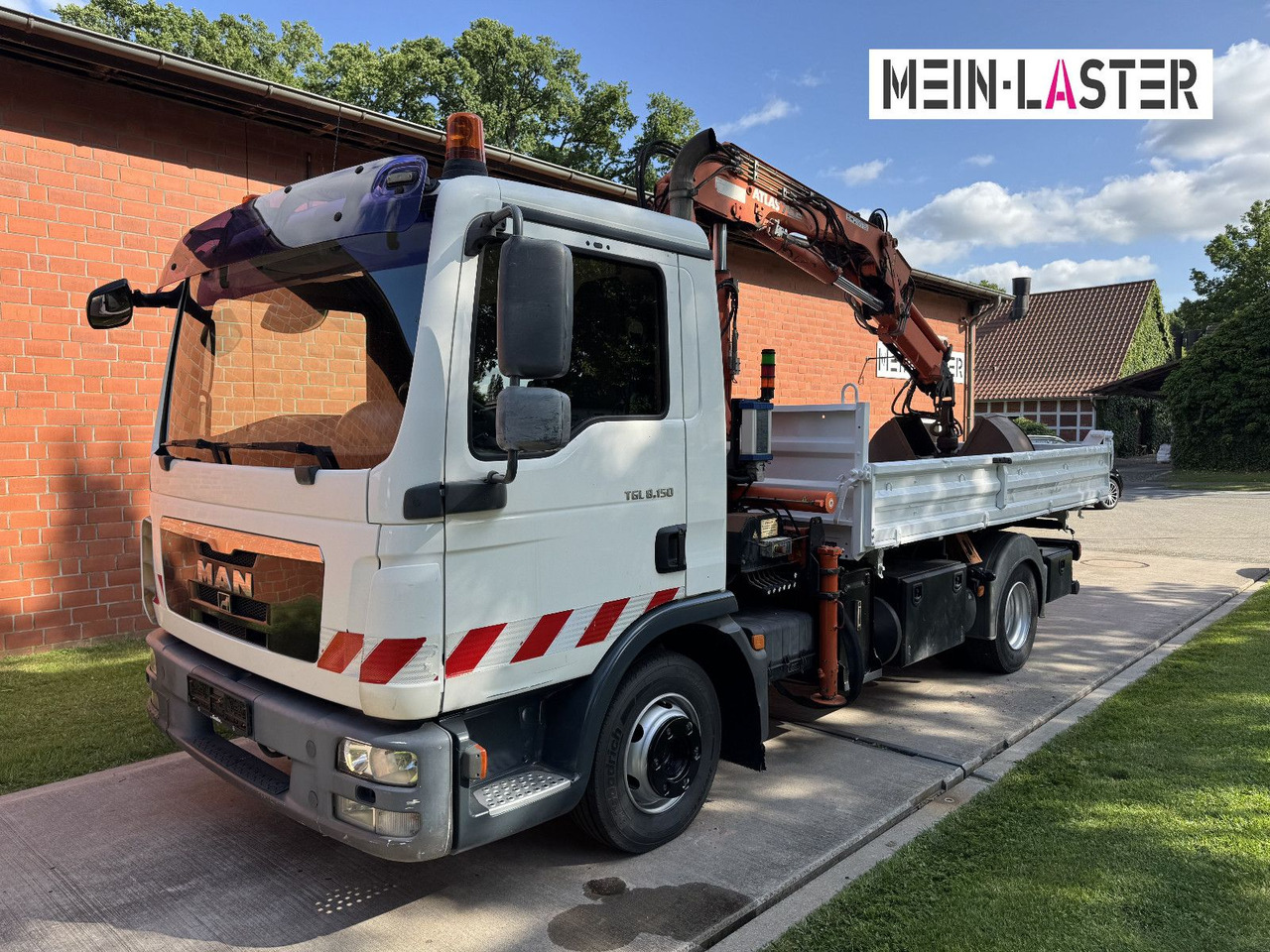 Billenőplatós kisteherautó MAN TGL 8.150 3 S-Kipper Atlas 75 10m -1t.  Funk FB: 17 kép.