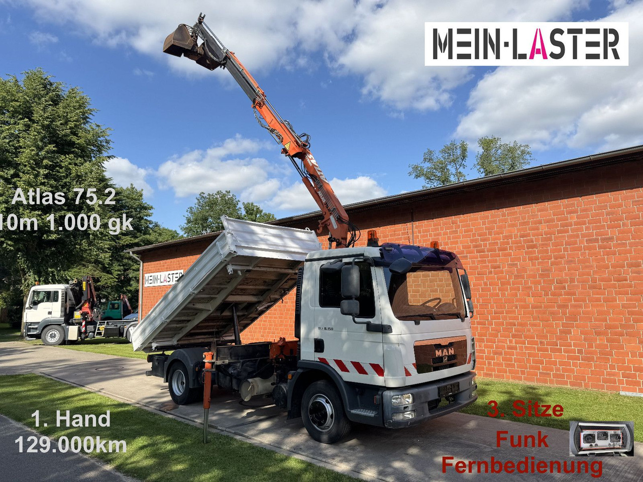 MAN TGL 8.150 3 S-Kipper Atlas 75 10m -1t. Funk FB - Billenőplatós kisteherautó: 1 kép. MAN TGL 8.150 3 S-Kipper Atlas 75 10m -1t. Funk FB - Billenőplatós kisteherautó: 1 kép.