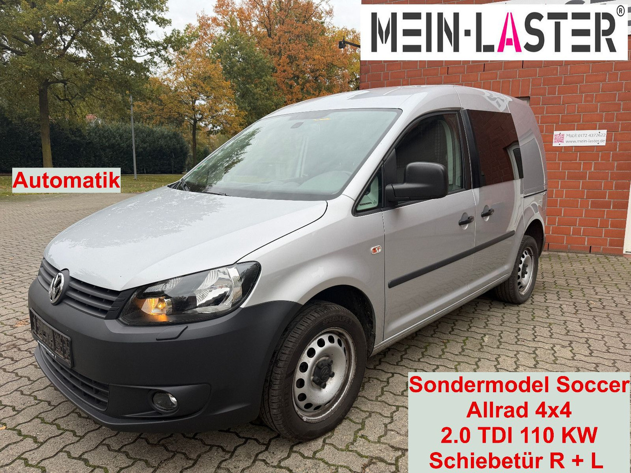 Volkswagen Caddy 2.0 TDI Kasten Soccer 4Motion Automatik - Kis furgon: 1 kép. Volkswagen Caddy 2.0 TDI Kasten Soccer 4Motion Automatik - Kis furgon: 1 kép.