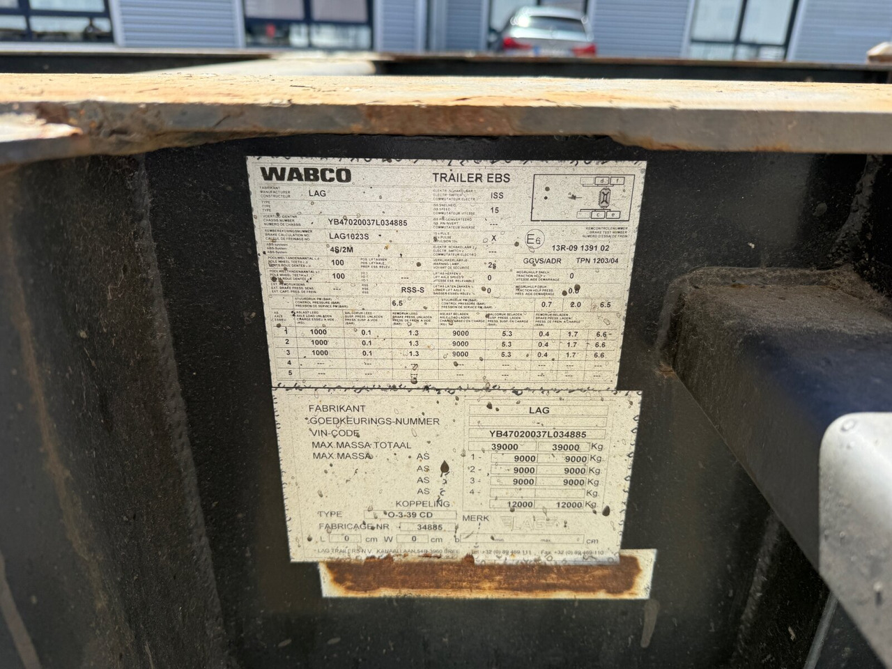 Lag 0-3-39 CD Containerchassis 0-3-39 CD Containerchassis, 20ft und 30ft, ADR - Félpótkocsi: 2 kép. Lag 0-3-39 CD Containerchassis 0-3-39 CD Containerchassis, 20ft und 30ft, ADR - Félpótkocsi: 2 kép.