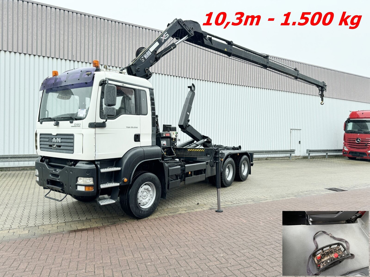MAN TGA 33.350 6X4 BB TGA 33.350 6X4 BB mit Kran Hiab 166 E-3 HiDuo, Funk - Horgos rakodó teherautó, Darus autó: 1 kép. MAN TGA 33.350 6X4 BB TGA 33.350 6X4 BB mit Kran Hiab 166 E-3 HiDuo, Funk - Horgos rakodó teherautó, Darus autó: 1 kép.