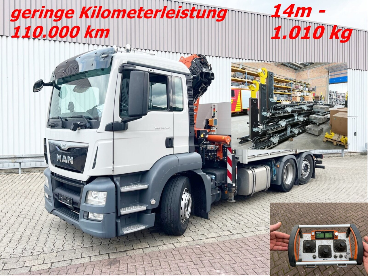 MAN TGS 26.360/400 6x2-4 BL TGS 26.360/400 6x2-4 BL, Lenk-/Lift, Kran Atlas AK 206.3E A5, Funk - Horgos rakodó teherautó, Darus autó: 1 kép. MAN TGS 26.360/400 6x2-4 BL TGS 26.360/400 6x2-4 BL, Lenk-/Lift, Kran Atlas AK 206.3E A5, Funk - Horgos rakodó teherautó, Darus autó: 1 kép.