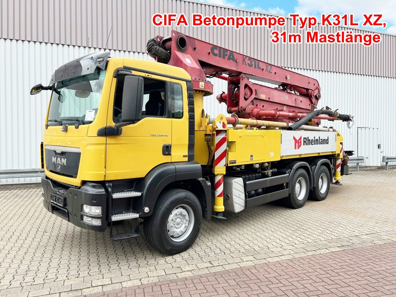 MAN TGS 33.440 6X4 BB TGS 33.440 6X4 BB, Betonpumpe CIFA K31L XZ, 31m Mast - Betonpumpa: 1 kép. MAN TGS 33.440 6X4 BB TGS 33.440 6X4 BB, Betonpumpe CIFA K31L XZ, 31m Mast - Betonpumpa: 1 kép.