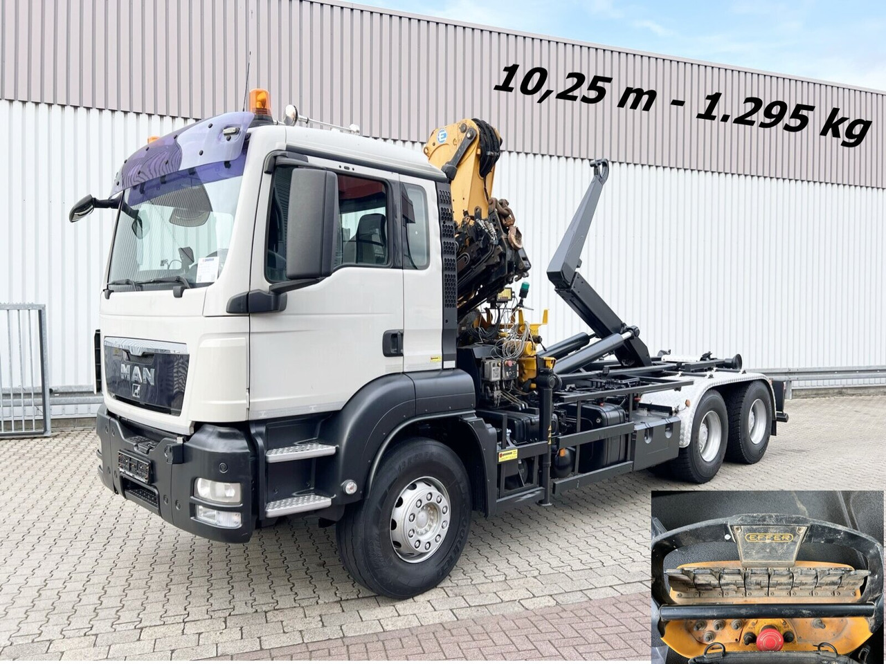 MAN TGS 33.440 6X4 BL TGS 33.440 6X4 BL mit Kran Effer 165-3S, Funk - Horgos rakodó teherautó, Darus autó: 1 kép. MAN TGS 33.440 6X4 BL TGS 33.440 6X4 BL mit Kran Effer 165-3S, Funk - Horgos rakodó teherautó, Darus autó: 1 kép.