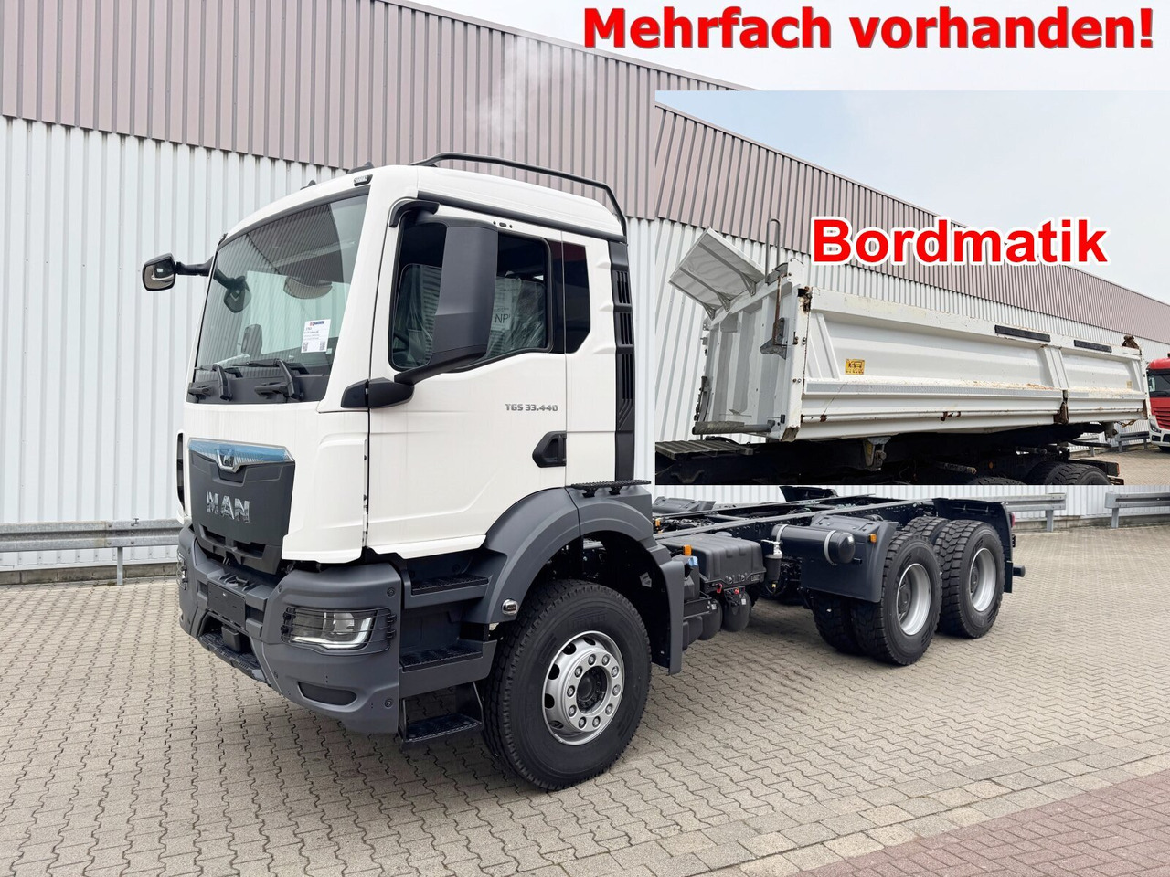 MAN TGS 33.440 6x4 BB TGS 33.440 6x4 BB, Bordmatik, mehrfach vorhanden! - Billenőplatós teherautó: 1 kép. MAN TGS 33.440 6x4 BB TGS 33.440 6x4 BB, Bordmatik, mehrfach vorhanden! - Billenőplatós teherautó: 1 kép.