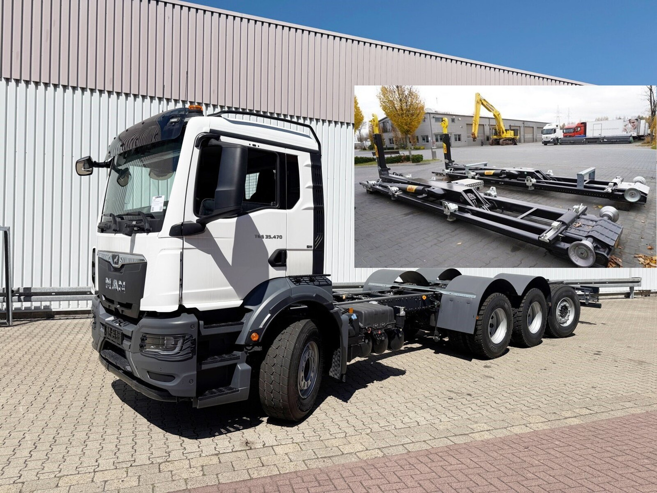 MAN TGS 35.470 8x4-4 BL TGS 35.470 8x4-4 BL, Lenk-/Liftachse, Navi, Motorabtrieb - Horgos rakodó teherautó: 1 kép. MAN TGS 35.470 8x4-4 BL TGS 35.470 8x4-4 BL, Lenk-/Liftachse, Navi, Motorabtrieb - Horgos rakodó teherautó: 1 kép.