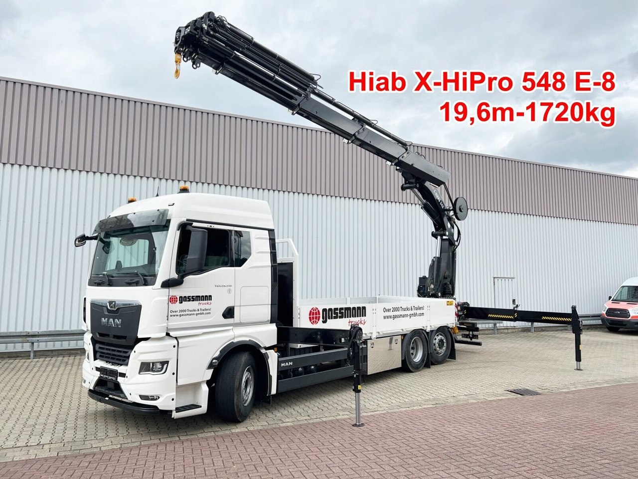 MAN TGX 26.510 6x2-4 LL CH TGX 26.510 6x2-4 LL, Kran Hiab X-HiPro 548 E-8, Lenk-/Liftachse, TwistLock 20Fuß, Funk, Retarder - Darus autó, Platós teherautó: 1 kép. MAN TGX 26.510 6x2-4 LL CH TGX 26.510 6x2-4 LL, Kran Hiab X-HiPro 548 E-8, Lenk-/Liftachse, TwistLock 20Fuß, Funk, Retarder - Darus autó, Platós teherautó: 1 kép.