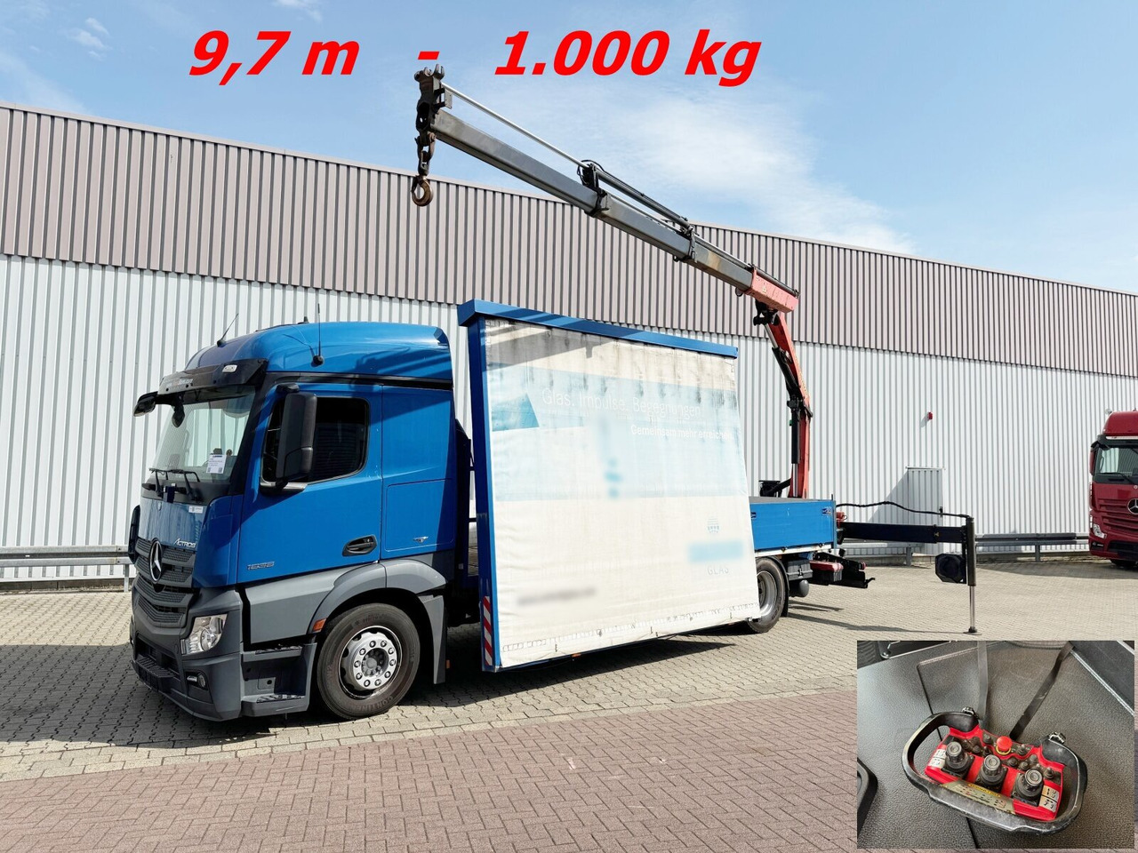 Mercedes-Benz Actros 1836 L 4x2 Actros 1836 L 4x2, Glastransporter, Heckkran Palfinger Pk 12002-EH, Funk - Darus autó: 1 kép. Mercedes-Benz Actros 1836 L 4x2 Actros 1836 L 4x2, Glastransporter, Heckkran Palfinger Pk 12002-EH, Funk - Darus autó: 1 kép.