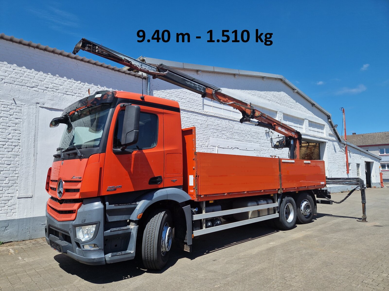 Mercedes-Benz Arocs 2545 L/6x2/4 Arocs 2545 L/6x2/4, Atlas Kran, 145.2-A19 VB, 9,4m-1.51 to, Lenkachse, entlastbar, Retarder, Klima, - Darus autó, Platós teherautó: 1 kép. Mercedes-Benz Arocs 2545 L/6x2/4 Arocs 2545 L/6x2/4, Atlas Kran, 145.2-A19 VB, 9,4m-1.51 to, Lenkachse, entlastbar, Retarder, Klima, - Darus autó, Platós teherautó: 1 kép.