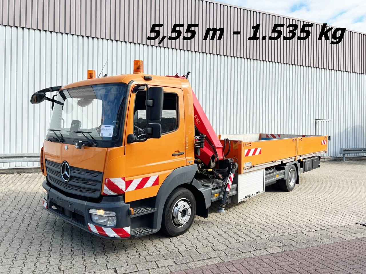 Mercedes-Benz Atego 1023 L 4x2 Atego 1023 L 4x2 mit Kran Fassi F85B.0.21 - Darus autó, Platós teherautó: 1 kép. Mercedes-Benz Atego 1023 L 4x2 Atego 1023 L 4x2 mit Kran Fassi F85B.0.21 - Darus autó, Platós teherautó: 1 kép.