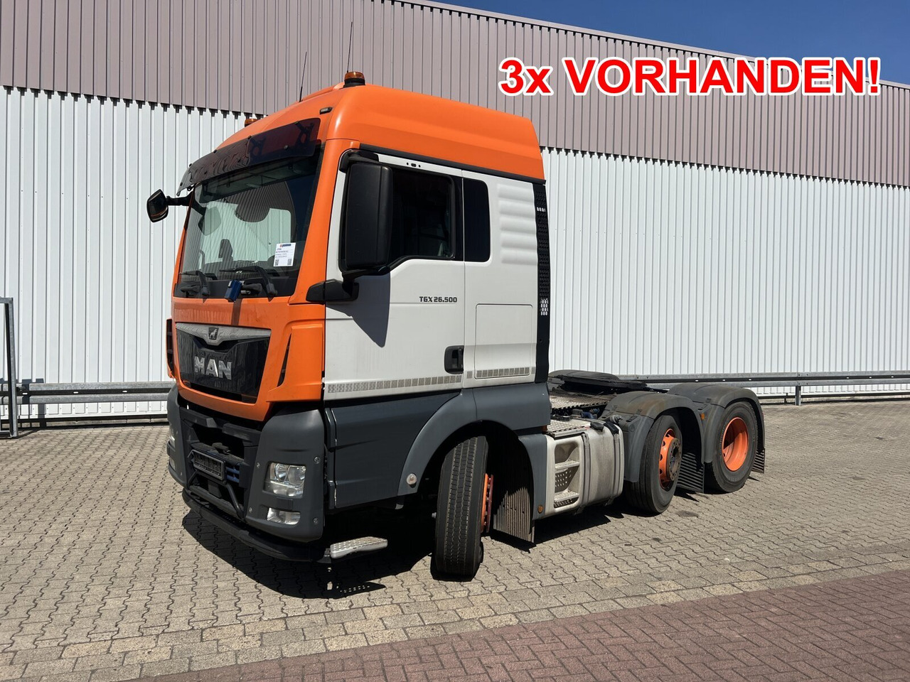 MAN TGX 26.500 6X2/4 BLS TGX 26.500 6X2/4 BLS, Intarder, Vorlauflenk-/lift, XXL-Fahrerhaus, 70t - Nyergesvontató: 1 kép. MAN TGX 26.500 6X2/4 BLS TGX 26.500 6X2/4 BLS, Intarder, Vorlauflenk-/lift, XXL-Fahrerhaus, 70t - Nyergesvontató: 1 kép.