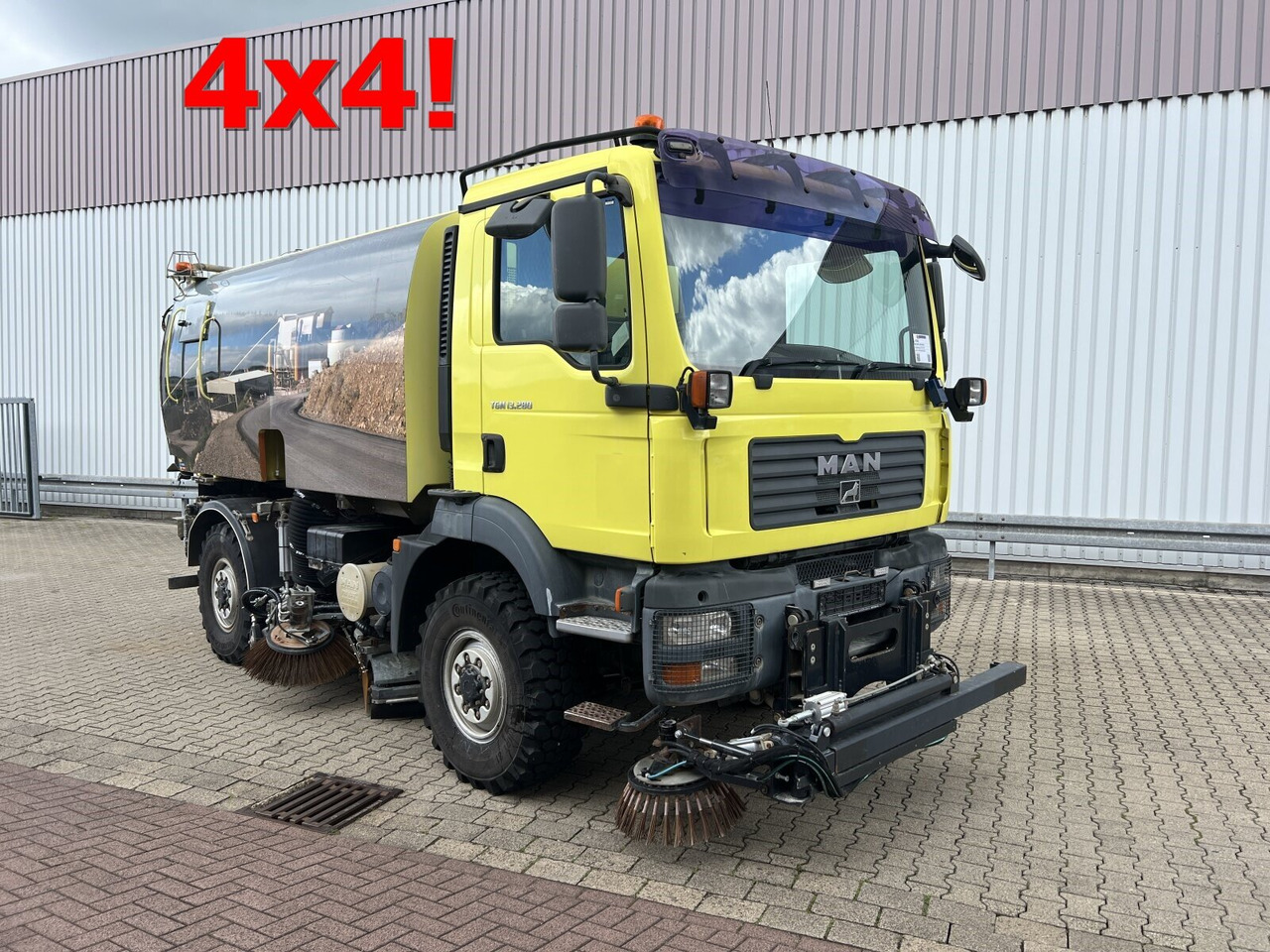 MAN TGM 13.280 4X4 BL TGM 13.280 4X4 BL, Kehhrmaschine Nothelfer Kobit K6 - Teherautó: 1 kép. MAN TGM 13.280 4X4 BL TGM 13.280 4X4 BL, Kehhrmaschine Nothelfer Kobit K6 - Teherautó: 1 kép.