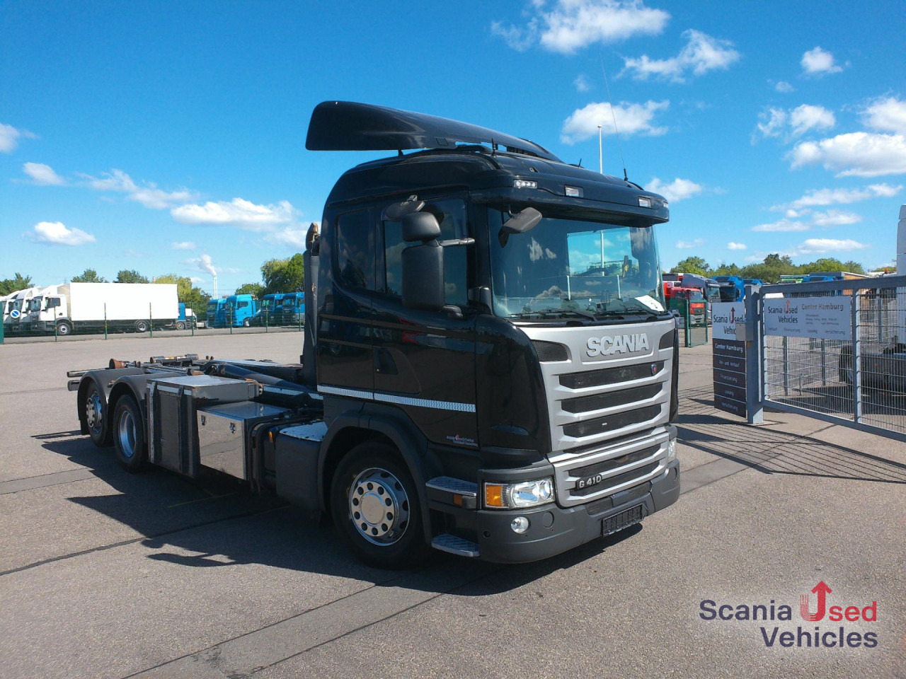 SCANIA G 410 LB6x2*4MNA Meiller RK20.70 - Horgos rakodó teherautó: 1 kép. SCANIA G 410 LB6x2*4MNA Meiller RK20.70 - Horgos rakodó teherautó: 1 kép.
