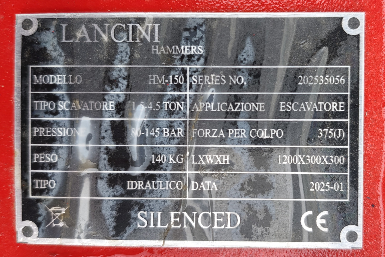 Lancini HM-150 - Hidraulikus törőfej - Kotrógép: 3 kép. Lancini HM-150 - Hidraulikus törőfej - Kotrógép: 3 kép.