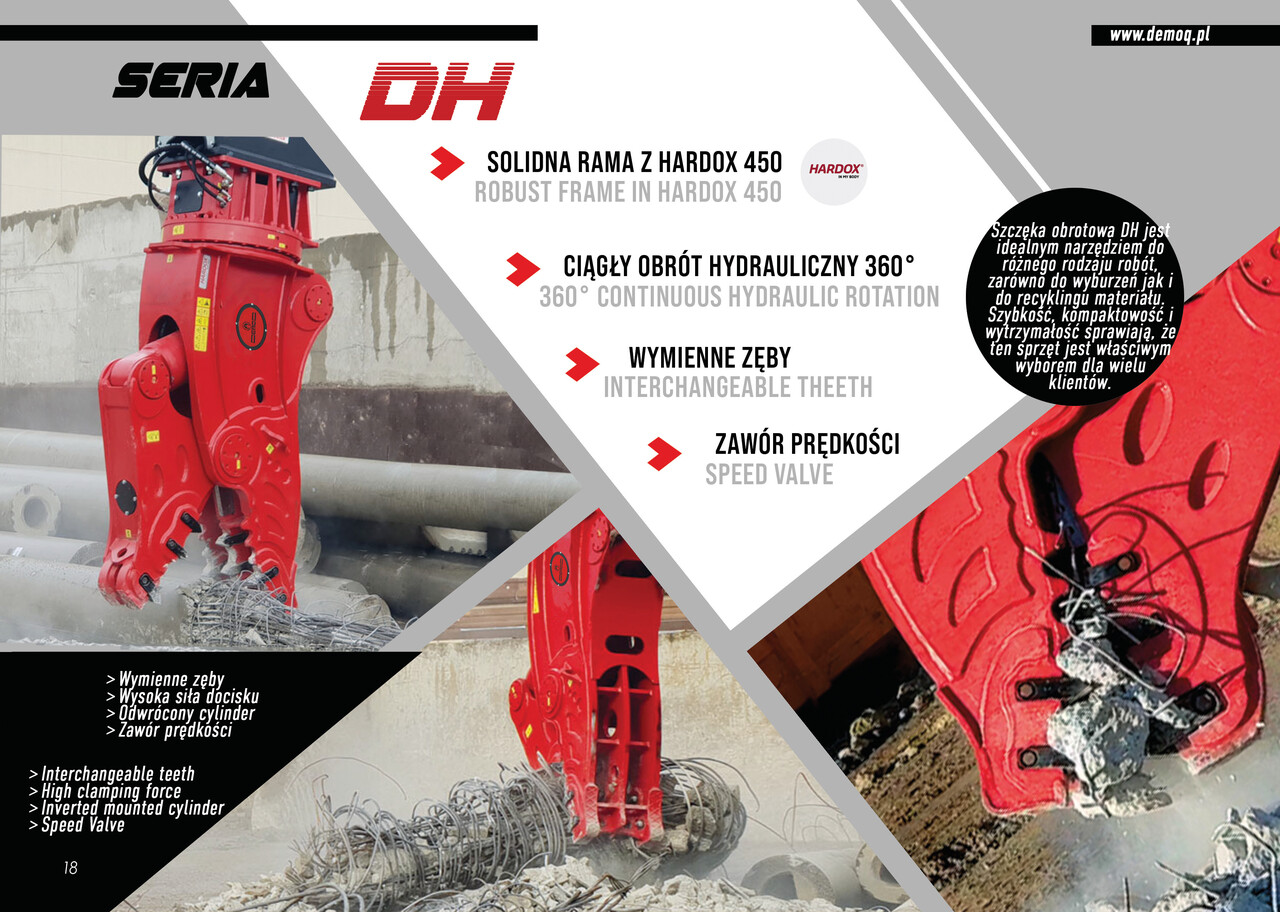 DEMOQ DH11 Hydraulic Rotating Pulveriser Crusher 1100 KG - Roppantó olló - Kotrógép: 4 kép. DEMOQ DH11 Hydraulic Rotating Pulveriser Crusher 1100 KG - Roppantó olló - Kotrógép: 4 kép.