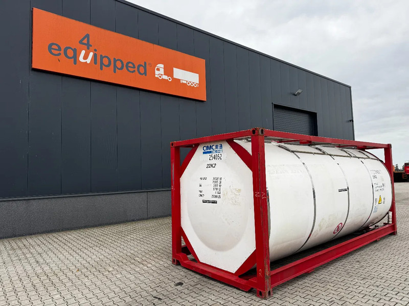 CIMC 20FT ISO, 25.080L / 1-COMP / 3 BAFFELS / T12 / 4 manholes / ADR valid until 02/2027 - Tároló tartály: 1 kép. CIMC 20FT ISO, 25.080L / 1-COMP / 3 BAFFELS / T12 / 4 manholes / ADR valid until 02/2027 - Tároló tartály: 1 kép.