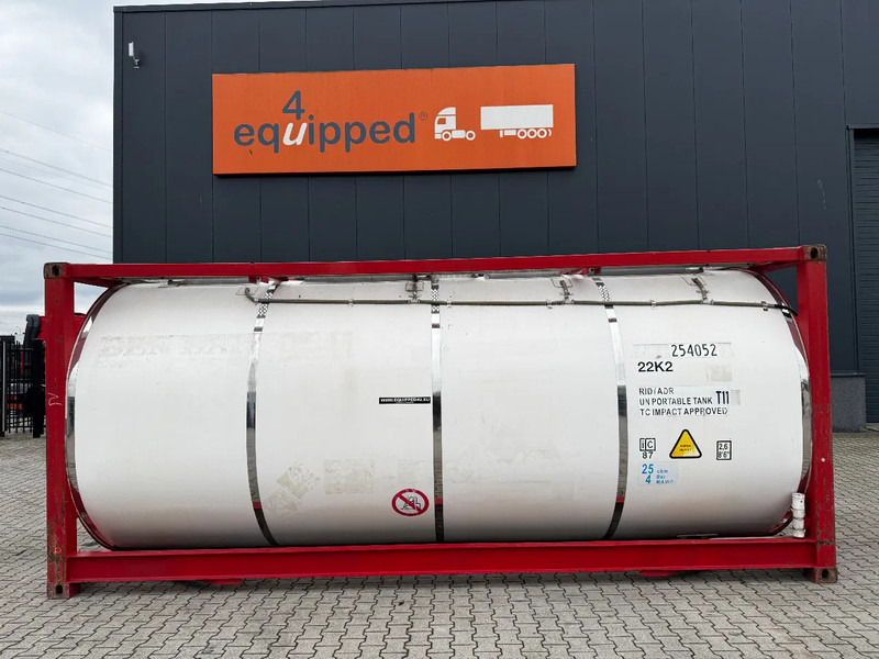 CIMC 20FT ISO, 25.080L / 1-COMP / 3 BAFFELS / T12 / 4 manholes / ADR valid until 02/2027 - Tároló tartály: 2 kép. CIMC 20FT ISO, 25.080L / 1-COMP / 3 BAFFELS / T12 / 4 manholes / ADR valid until 02/2027 - Tároló tartály: 2 kép.