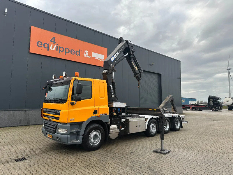 DAF CF 85.410 8x2 / HMF 3000 K6 crane (30T/m 6x extendable) + remote / HYVALIFT 26Tkg HOOK, / EURO-5 / NL-TRUCK - Horgos rakodó teherautó, Darus autó: 2 kép. DAF CF 85.410 8x2 / HMF 3000 K6 crane (30T/m 6x extendable) + remote / HYVALIFT 26Tkg HOOK, / EURO-5 / NL-TRUCK - Horgos rakodó teherautó, Darus autó: 2 kép.