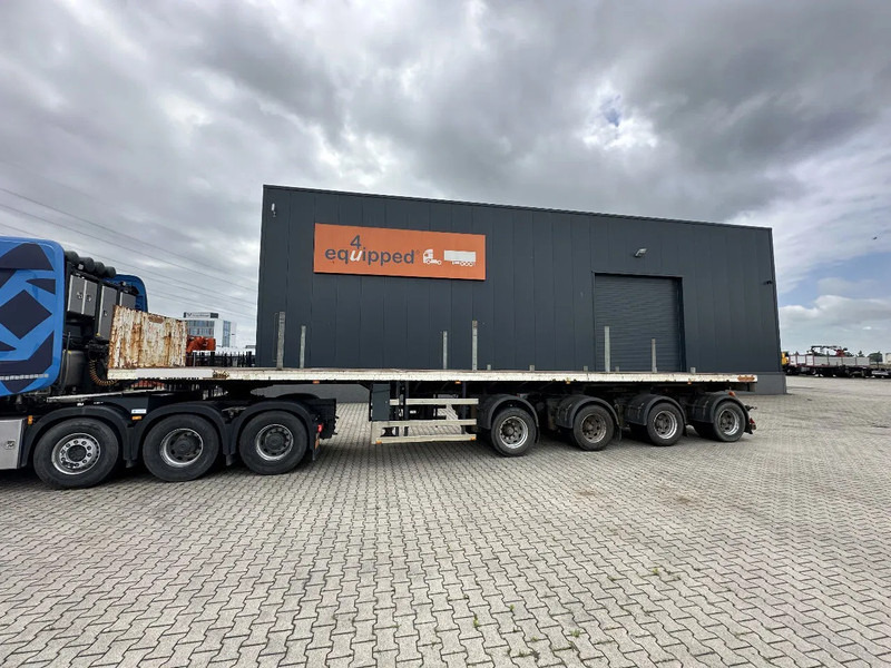 Nooteboom OVB-73-04, 73 tons Ballast trailer, 4 axles, 3 hydraulic steering axles, 75% tyres, MOT 03/2026 - Platós félpótkocsi: 2 kép. Nooteboom OVB-73-04, 73 tons Ballast trailer, 4 axles, 3 hydraulic steering axles, 75% tyres, MOT 03/2026 - Platós félpótkocsi: 2 kép.