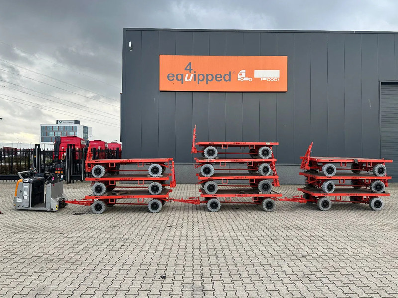 Still + 9x 2016 MAFI double-steered and connectable heavy-duty trailers with 6000kg loading capacity - Platós pótkocsi: 1 kép. Still + 9x 2016 MAFI double-steered and connectable heavy-duty trailers with 6000kg loading capacity - Platós pótkocsi: 1 kép.
