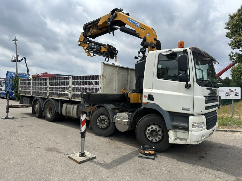 DAF CF 85.360 8x2 + KRAN (25m!) EFFER 305 6S + JIB 4S + ROTATOR - PLATORM 7m60 - LIFT + STEERING AXLE - EURO 5 - BE - Platós teherautó, Darus autó: 1 kép. DAF CF 85.360 8x2 + KRAN (25m!) EFFER 305 6S + JIB 4S + ROTATOR - PLATORM 7m60 - LIFT + STEERING AXLE - EURO 5 - BE - Platós teherautó, Darus autó: 1 kép.