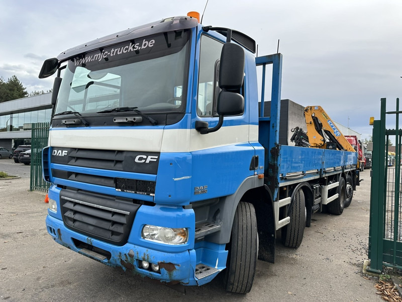 DAF CF 85.360 8x2 PLATFORM 7m35 + CRANE EFFER 165-3S + RADIO - MANUAL GEARBOX ZF - EURO 5 - BE TRUCK - Darus autó: 4 kép. DAF CF 85.360 8x2 PLATFORM 7m35 + CRANE EFFER 165-3S + RADIO - MANUAL GEARBOX ZF - EURO 5 - BE TRUCK - Darus autó: 4 kép.